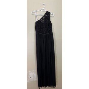 DB Studio Womens Size 10 Black One Shoulder Little Black Dress Lace Bodice